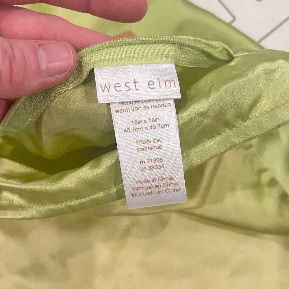NWT West Elm Silk Square Pillow Case